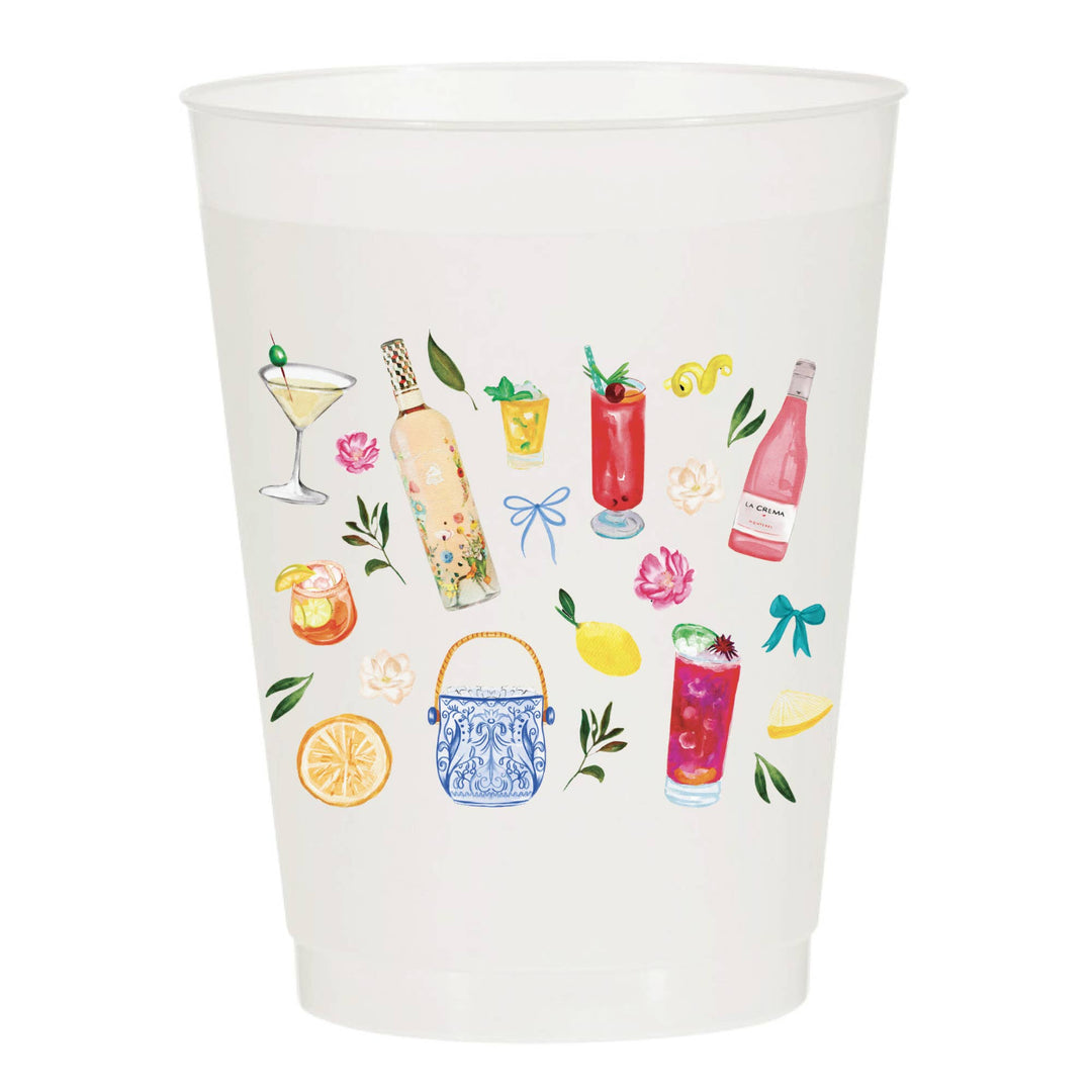 Summer Cocktail Collage Frosted Cups - Summer - Something Splendid Co.