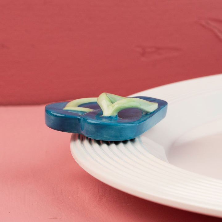 Sunning & Funning Mini by Nora Fleming — hand-painted ceramic blue flip-flop (alternate view)