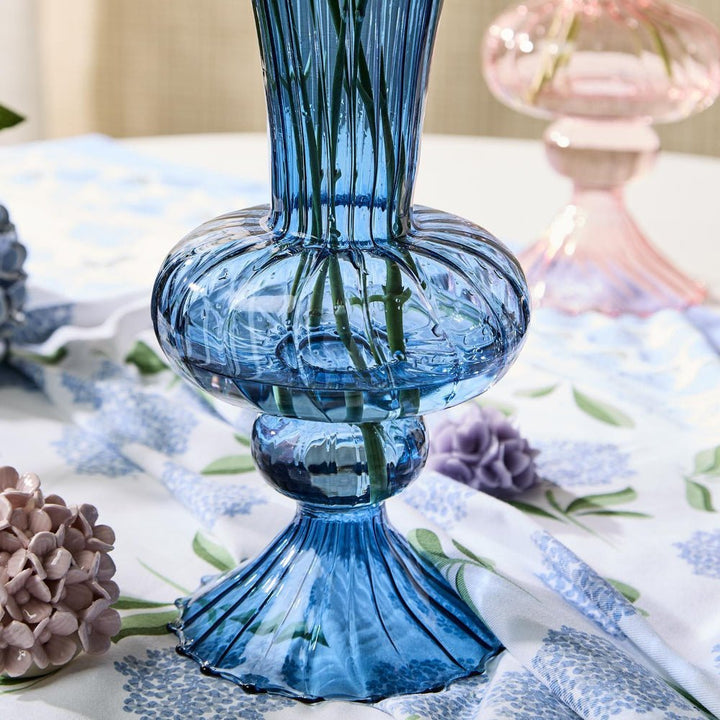 Swirl Hand - Blown Glass Fluted Vase, 2 Colors - Something Splendid Co.