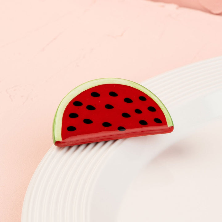 Taste of Summer Mini by Nora Fleming — hand-painted ceramic juicy watermelon slice (alternate view)