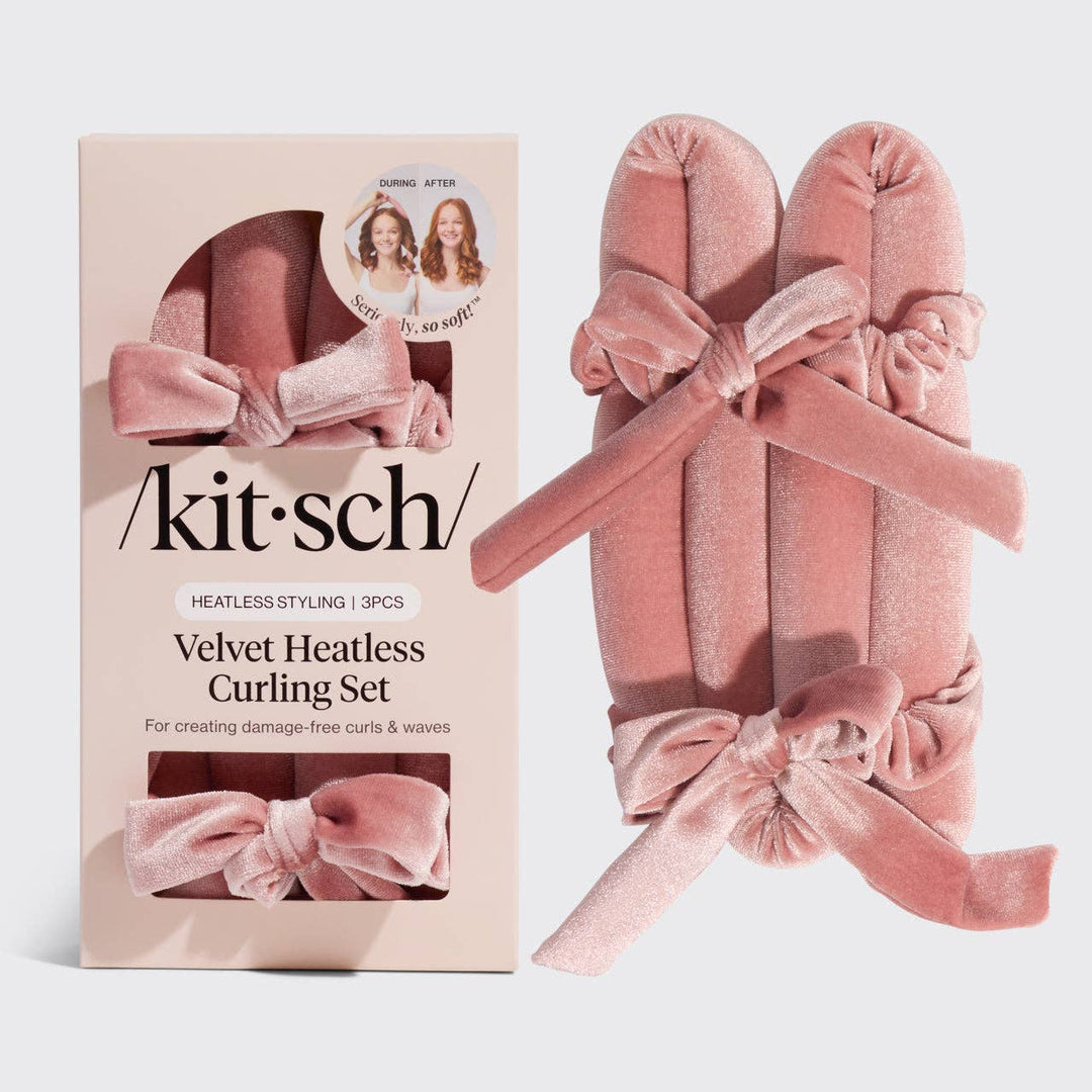 Terracotta Velvet Heatless Curling Set - Something Splendid Co.