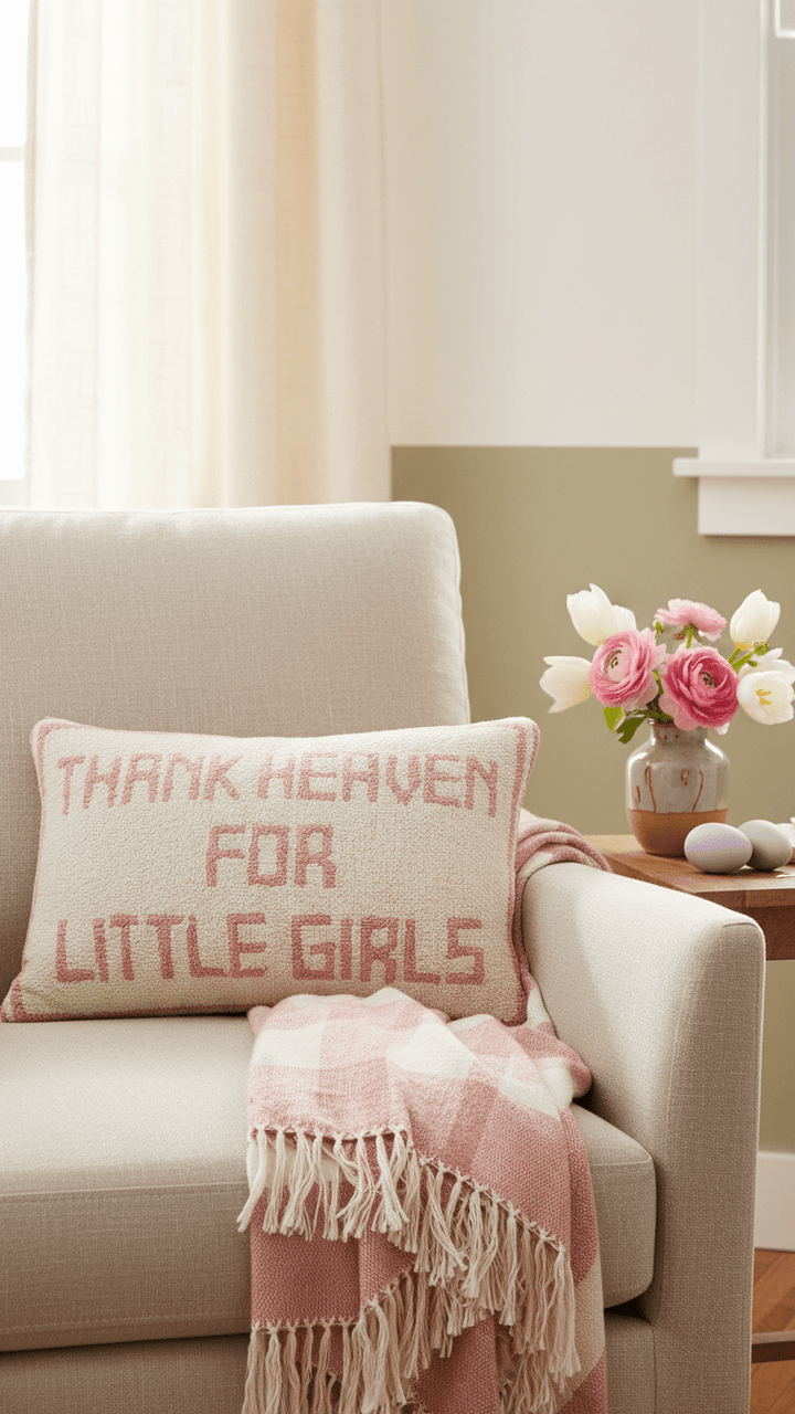 Thank Heaven for Little Girls Throw Pillow - Something Splendid Co.