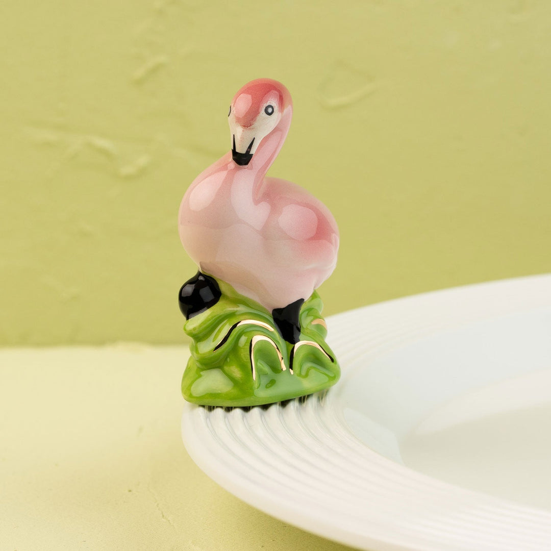 Tickled Pink Mini by Nora Fleming — hand-painted ceramic hot-pink flamingo
