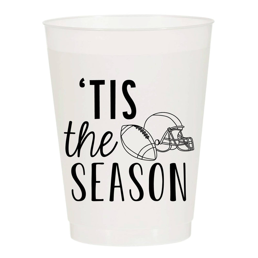 Tis The Season Football Tailgate Frosted Cups - Sports: Pack of 6 - Something Splendid Co.