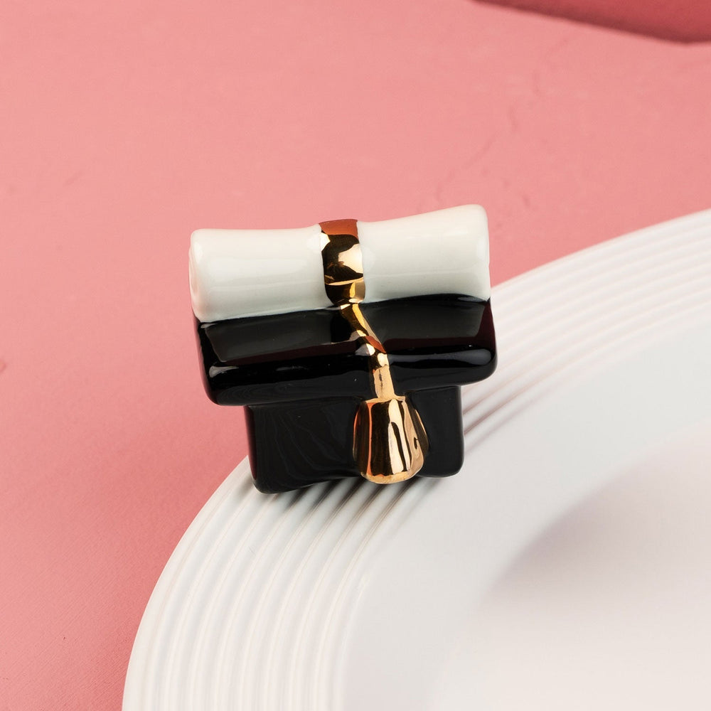 Top of the Class Mini by Nora Fleming — hand-painted ceramic graduation cap (alternate view)