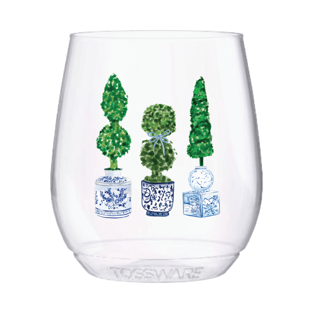 Topiary Jar 14oz Stemless Tossware - Something Splendid Co.