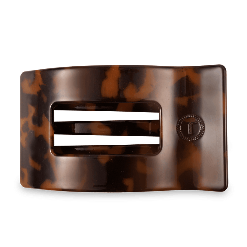 Tortoise Large Flat Rectangle Hair Clip - Something Splendid Co.