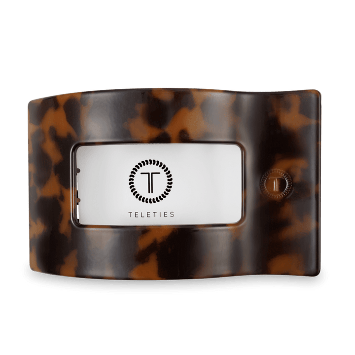 Tortoise Large Flat Rectangle Hair Clip - Something Splendid Co.