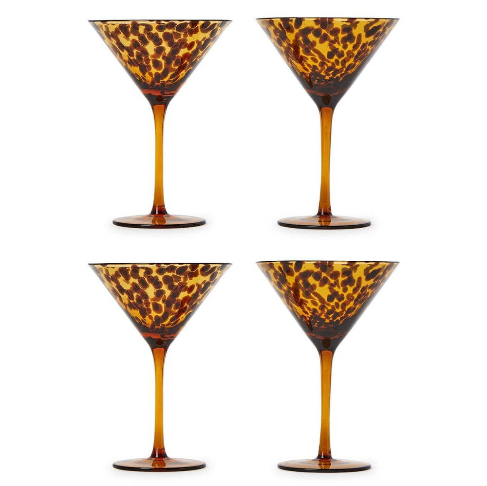 Tortoise Print Martini Glasses Set Of Two - Something Splendid Co.