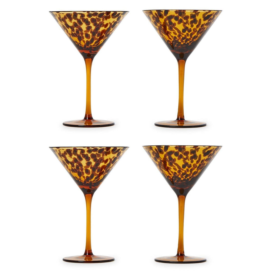 Tortoise Print Martini Glasses Set Of Two - Something Splendid Co.