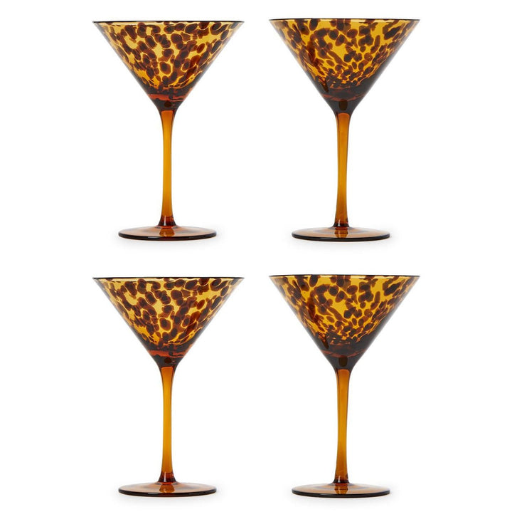 Tortoise Print Martini Glasses Set Of Two - Something Splendid Co.