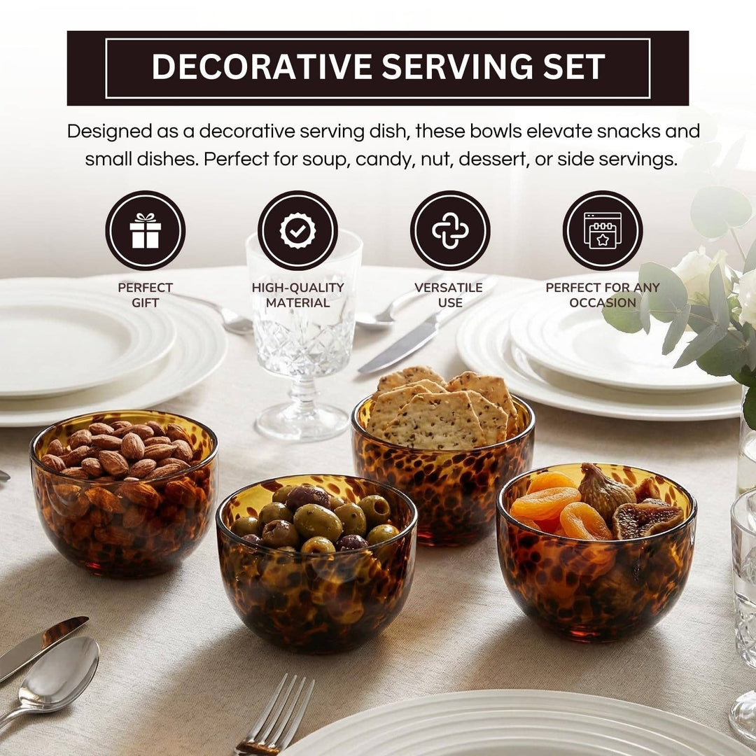 Tortoiseshell Leopard print Glass Bowls Set of 4 - Something Splendid Co.