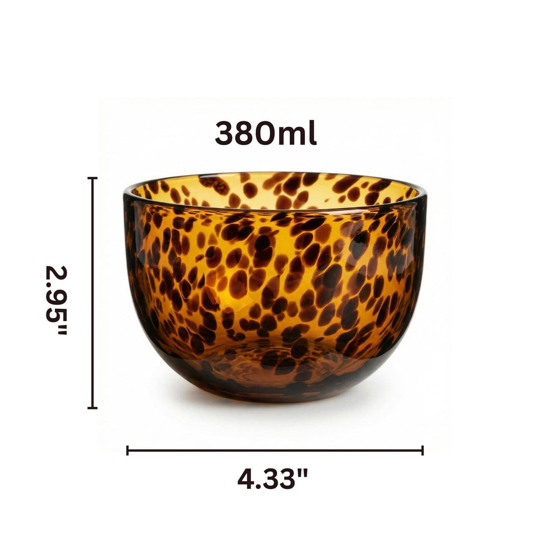 Tortoiseshell Leopard print Glass Bowls Set of 4 - Something Splendid Co.