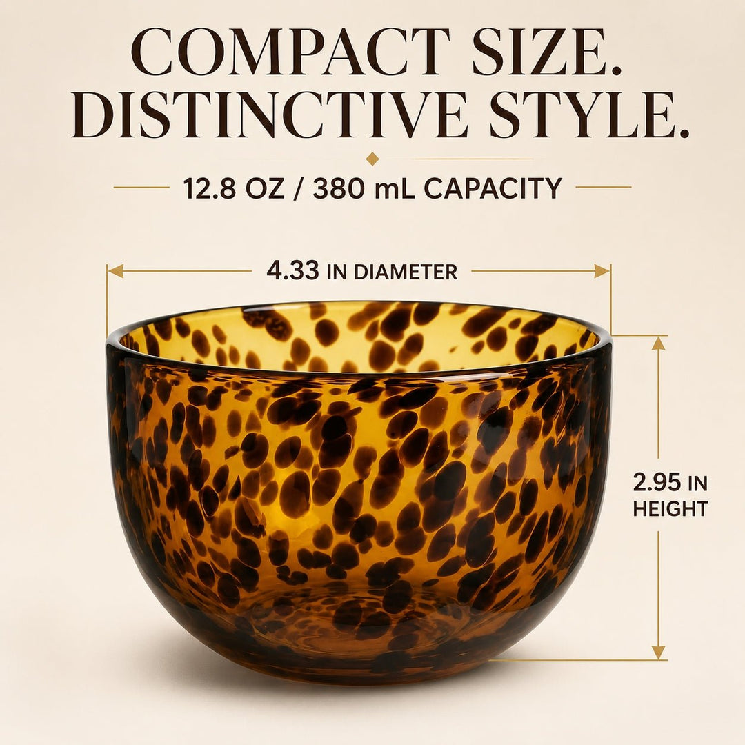 Tortoiseshell Leopard Print Glass Bowls - Set of 4 - Something Splendid Co.