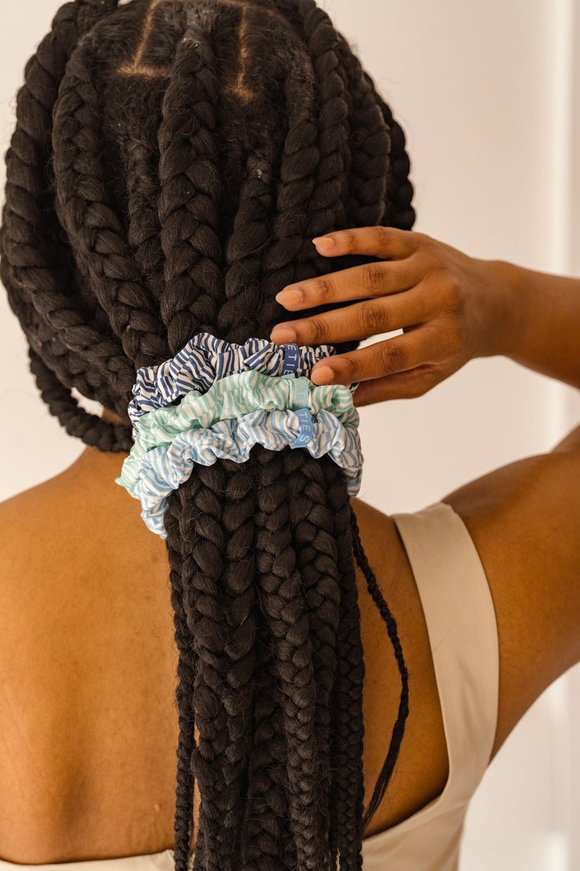 Totally Turquoise Large Silk Scrunchies - Something Splendid Co.