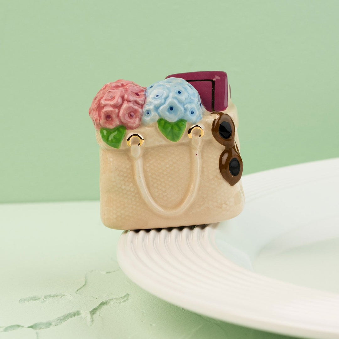 Tote bag Nora Fleming mini with flowers and sunglasses