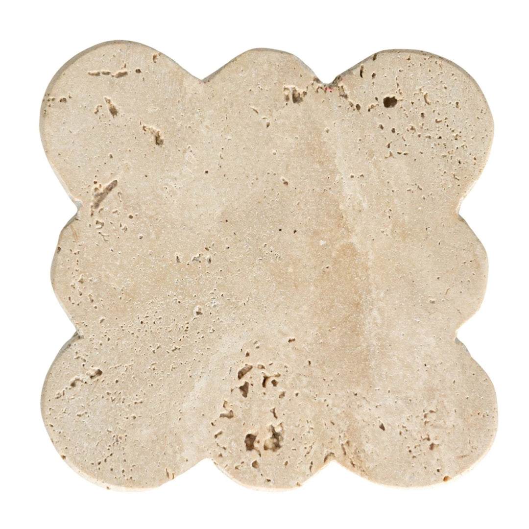 Travertine Coasters w/ Scalloped Edge - Set of 4 - Something Splendid Co.