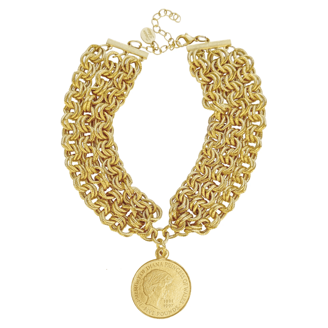 Triple Strand Princess Diana Coin Necklace - Something Splendid Co.