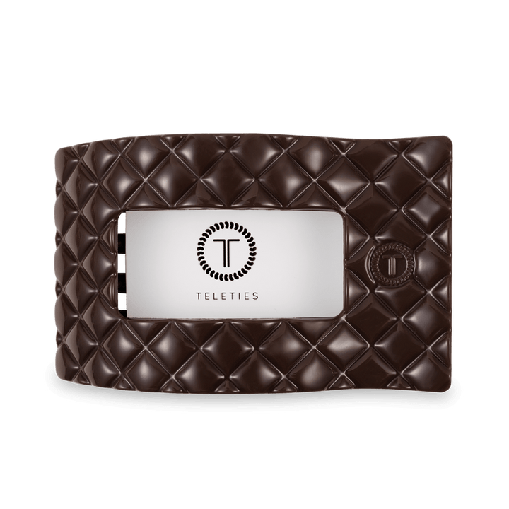 Truly Taupe Quilted Large Flat Rectangle Hair Clip - Something Splendid Co.