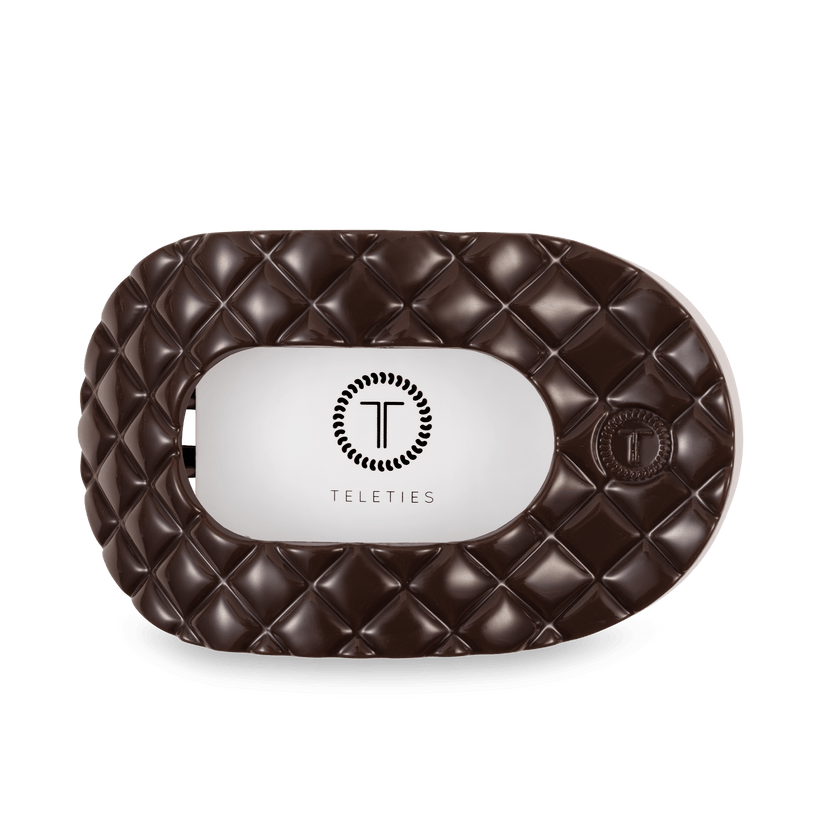 Truly Taupe Quilted Large Flat Round Hair Clip - Something Splendid Co.
