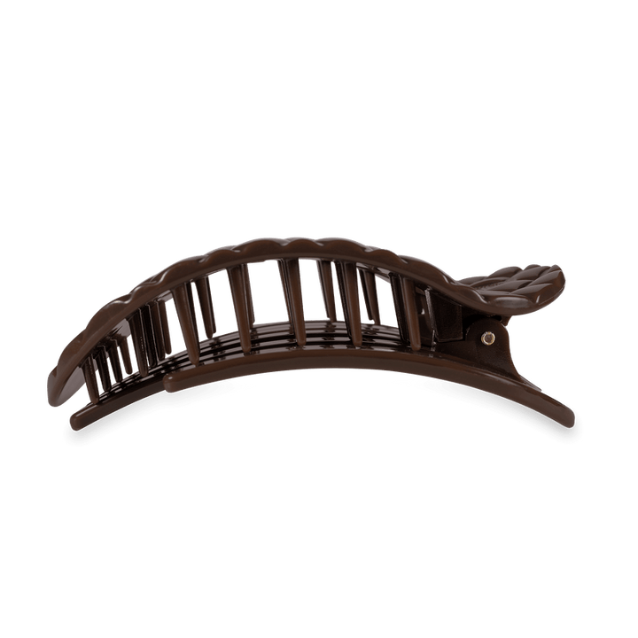 Truly Taupe Quilted Large Flat Round Hair Clip - Something Splendid Co.