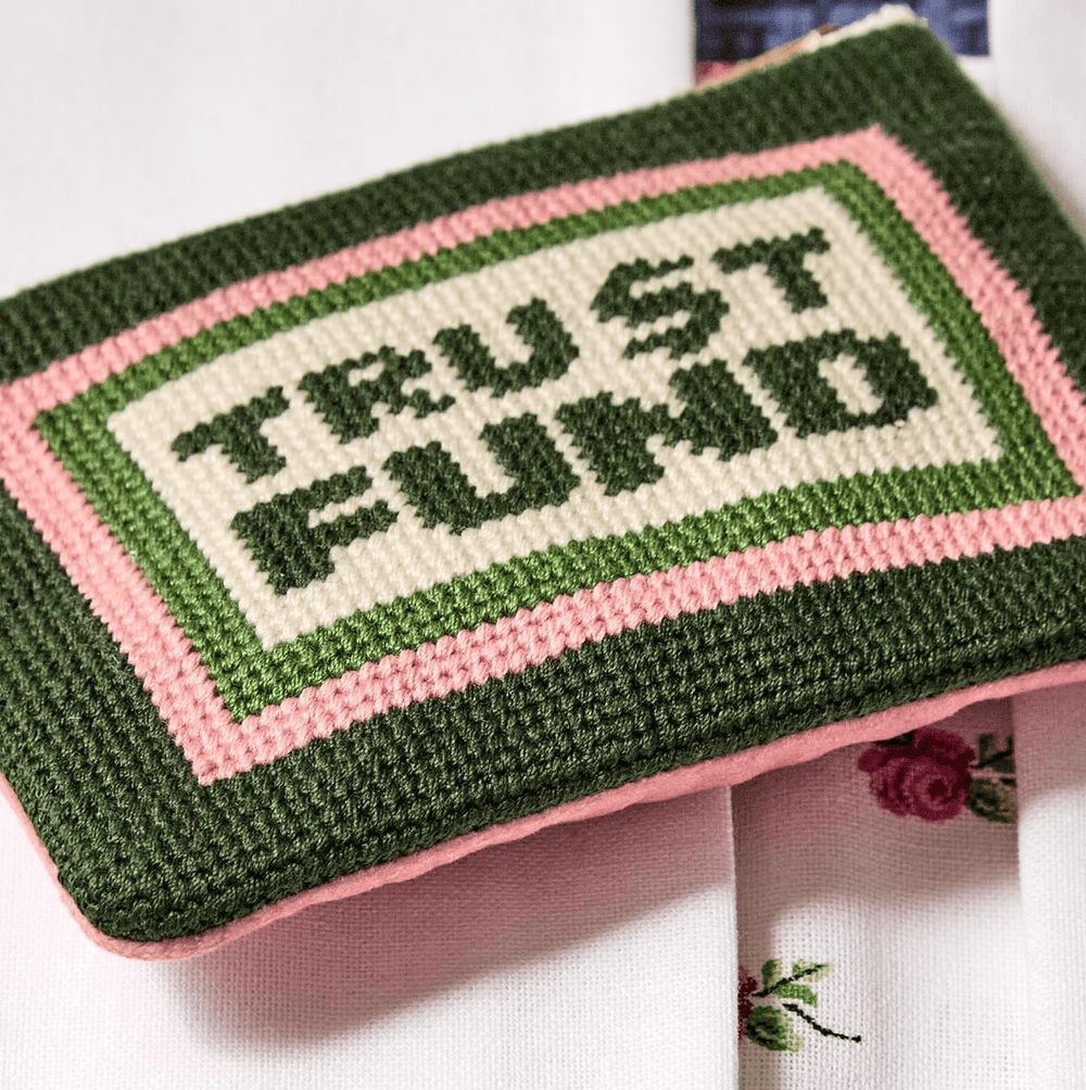 Trust Fund Needlepoint Coin Pouch - Something Splendid Co.