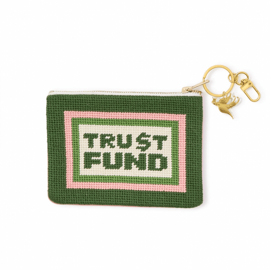 Trust Fund Needlepoint Coin Pouch - Something Splendid Co.