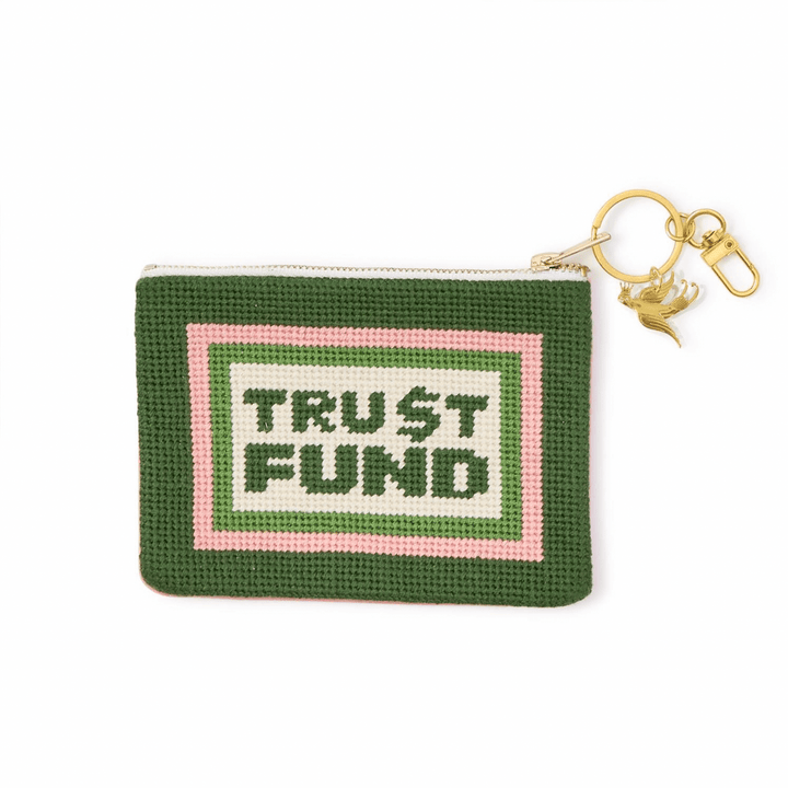 Trust Fund Needlepoint Coin Pouch - Something Splendid Co.