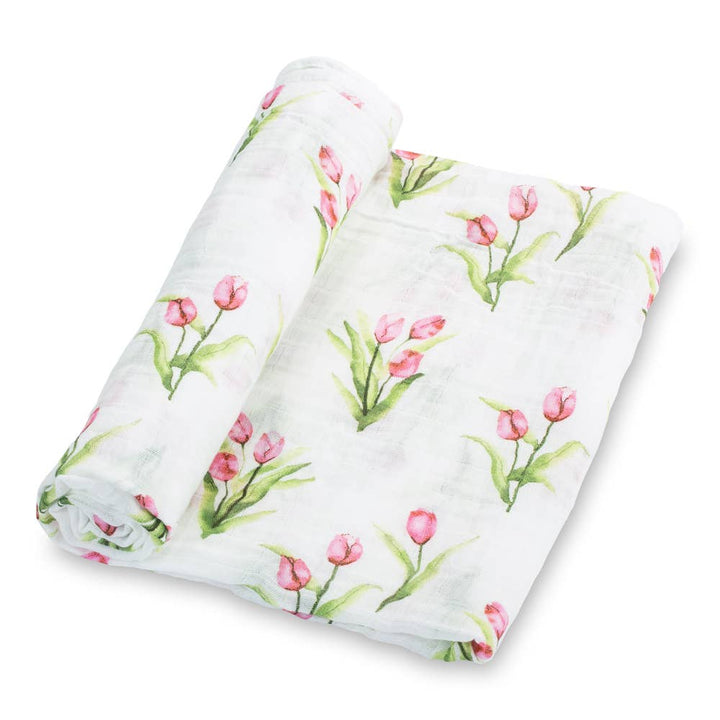 Tulip Garden Baby Swaddle Blanket - Something Splendid Co.