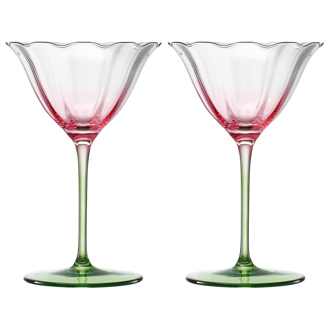 Tulip - Shaped Champagne Coupe Glass | Set of 2 | 6 oz - Something Splendid Co.