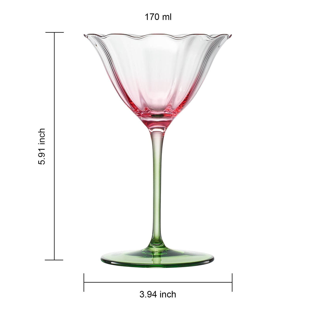 Tulip - Shaped Champagne Coupe Glass | Set of 2 | 6 oz - Something Splendid Co.