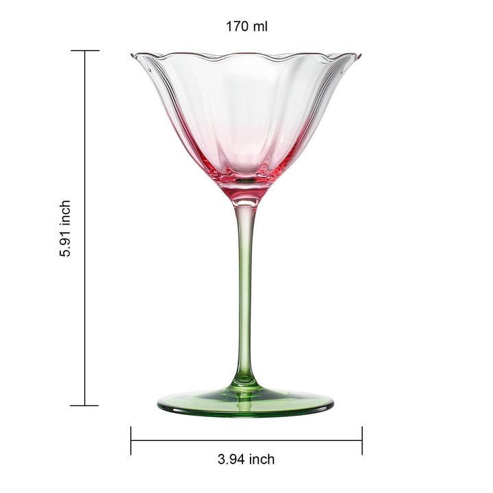 Tulip - Shaped Champagne Coupe Glass | Set of 2 | 6 oz - Something Splendid Co.