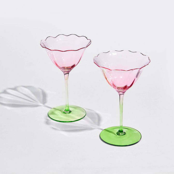Tulip - Shaped Champagne Coupe Glass | Set of 2 | 6 oz - Something Splendid Co.