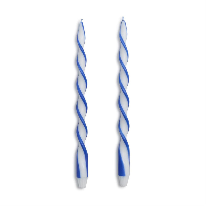 Twist & Glow Blue Ribbon Taper Candles - Something Splendid Co.
