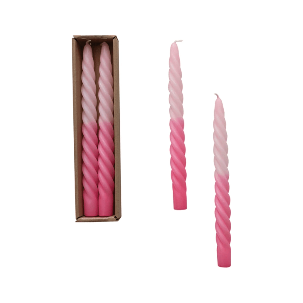 Twisted Taper Candles | Pink Ombre - Something Splendid Co.