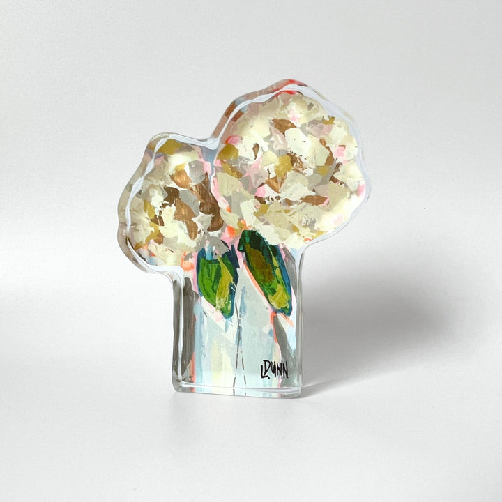 Two Hydrangea Blooms Acrylic Block - Something Splendid Co.