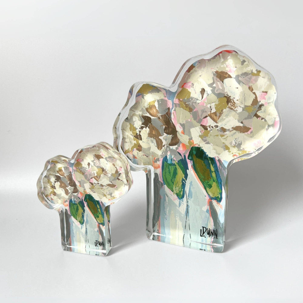 Two Hydrangea Blooms Acrylic Block - Something Splendid Co.
