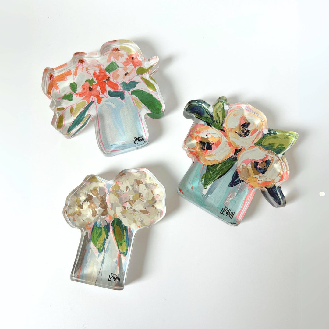 Two Hydrangea Blooms Acrylic Block - Something Splendid Co.