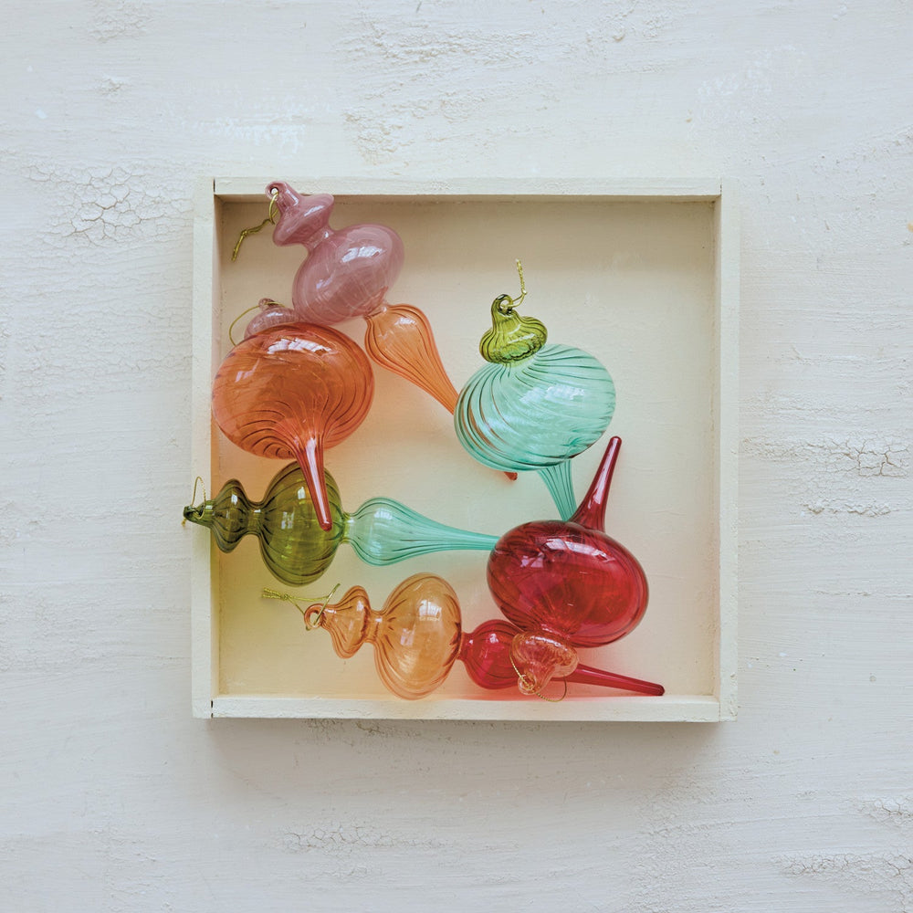 Two-Tone Glass Finial Ornament, 6 Styles - Something Splendid Co.