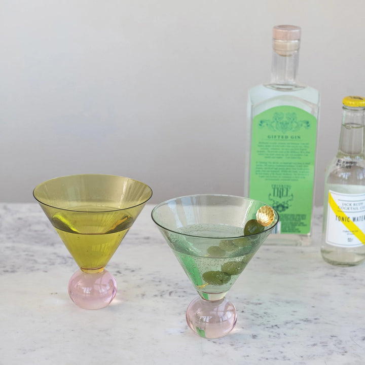 Two - Tone Martini Glass with Ball Stem - Something Splendid Co.