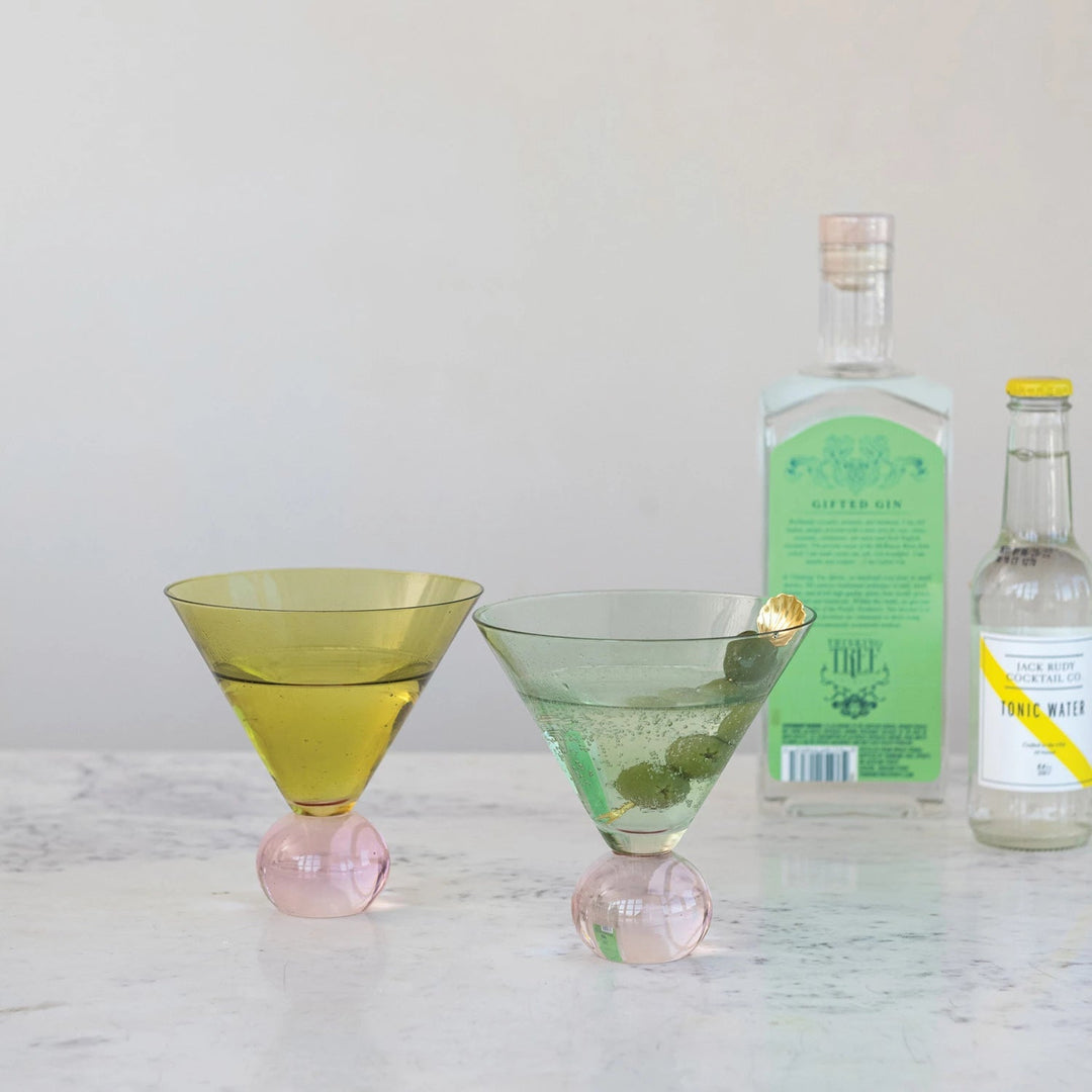 Two - Tone Martini Glass with Ball Stem - Something Splendid Co.
