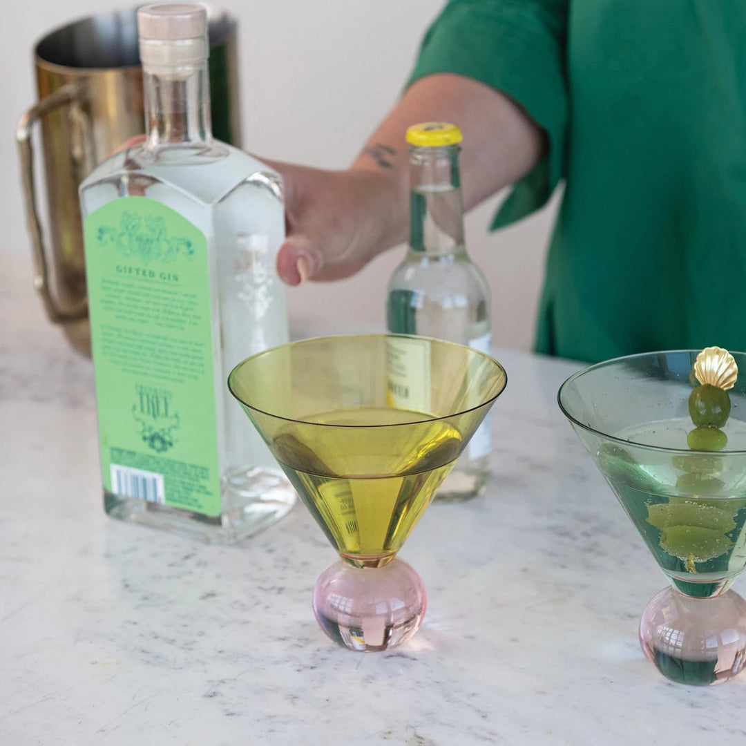 Two - Tone Martini Glass with Ball Stem - Something Splendid Co.