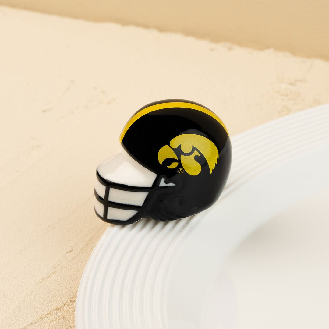 University of Iowa Helmet Mini by Nora Fleming — hand-painted ceramic officially licensed Iowa helmet (alternate view)