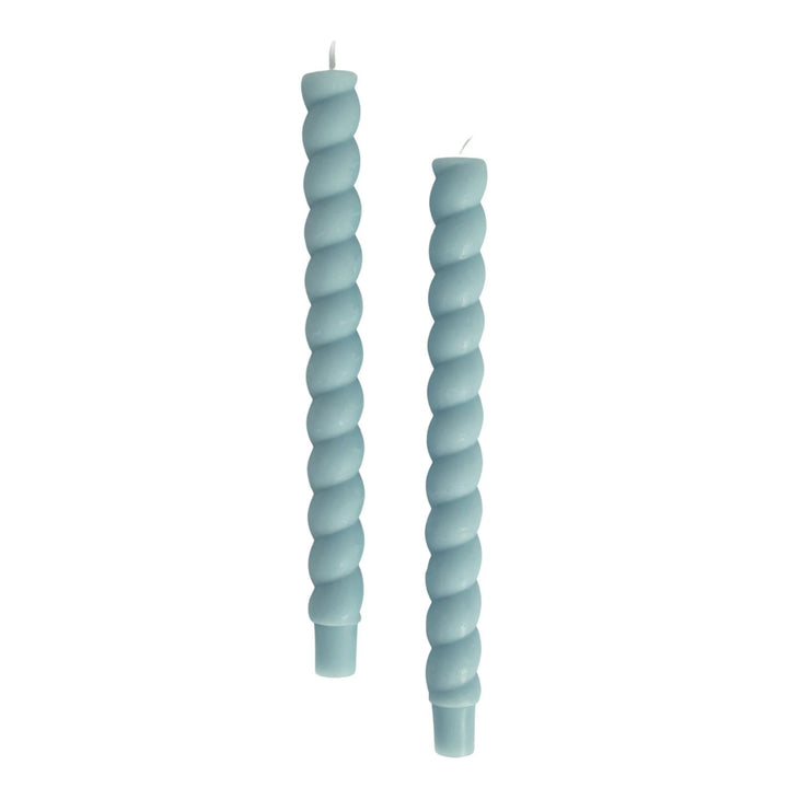 Unscented Twisted Taper Candles, Blue - Set of 2 - Something Splendid Co.