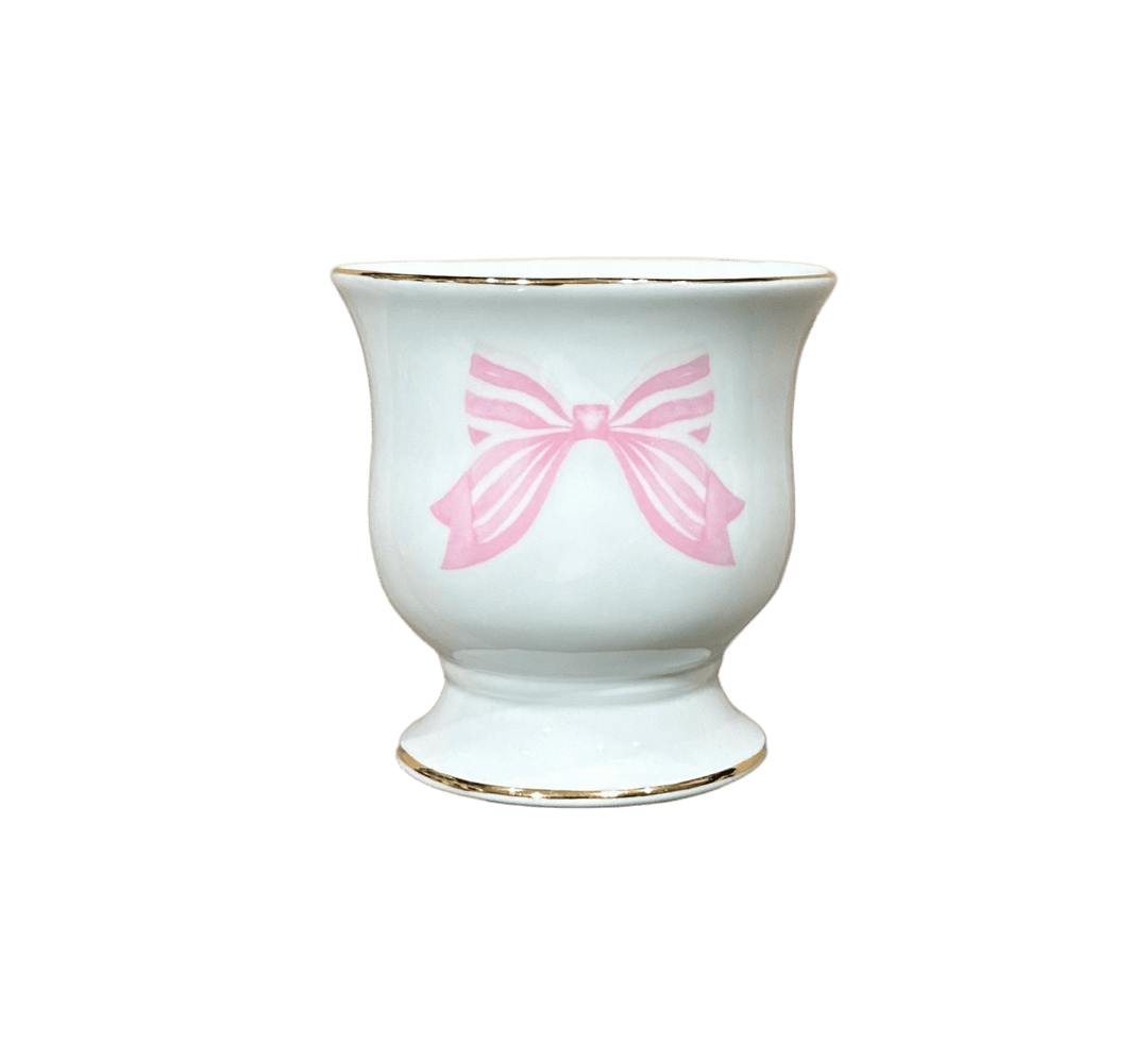 Valentintines Pink Bow Small Cachepot - Something Splendid Co.