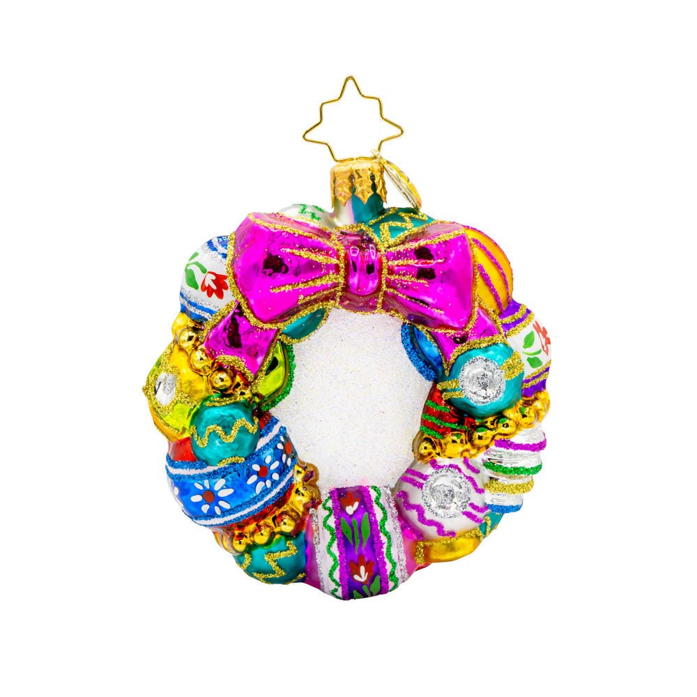 Vintage Holiday Wreath Gem Ornament - Something Splendid Co.