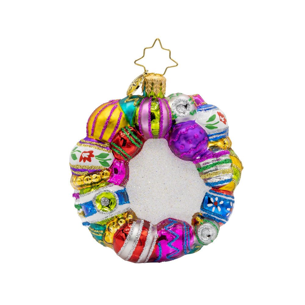 Vintage Holiday Wreath Gem Ornament - Something Splendid Co.