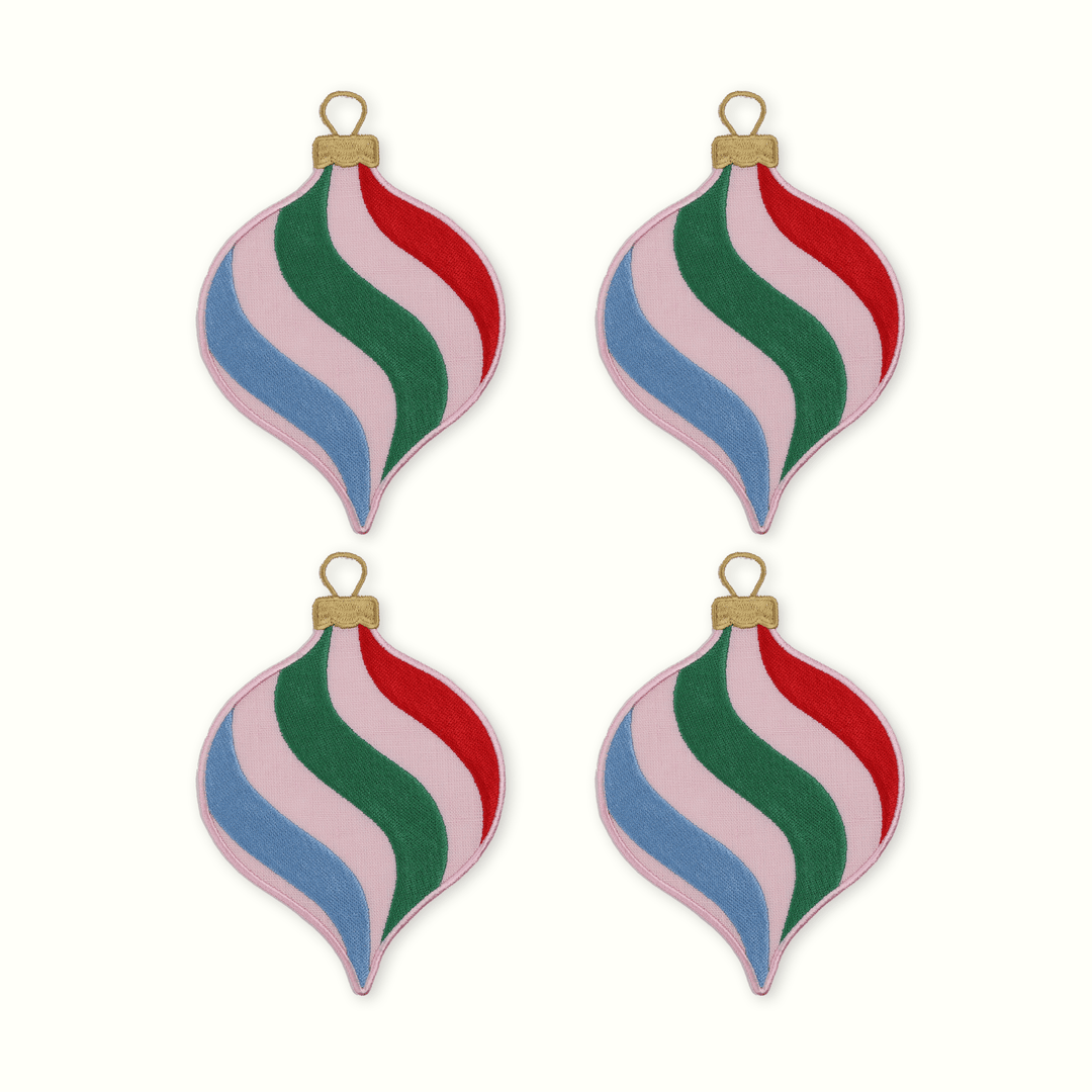 Vintage Ornament Linen Cocktail Napkins - Something Splendid Co.