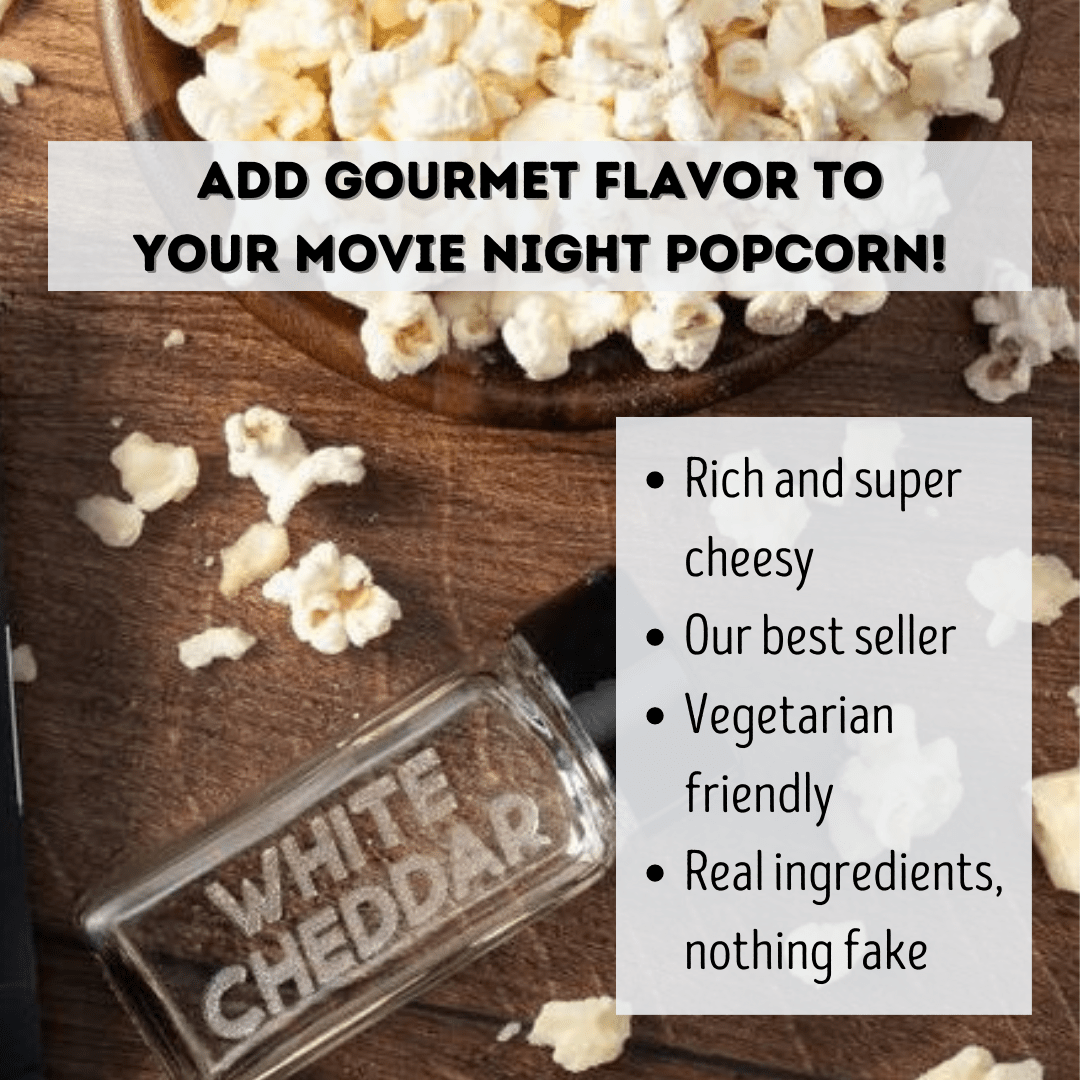 White Cheddar Popcorn Seasoning - Savory Spice Blend: 3.2 Oz. Pouch - Something Splendid Co.