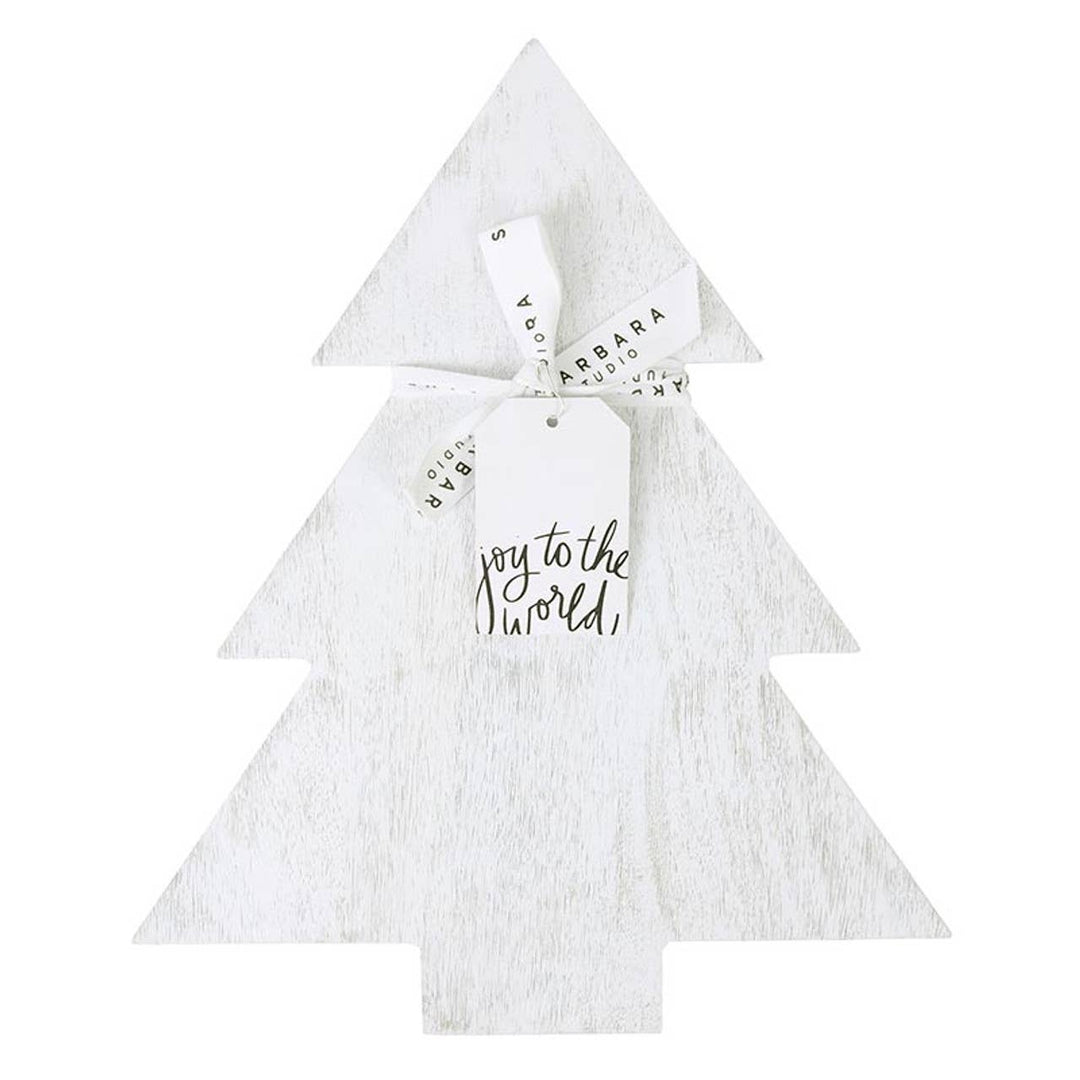 White Christmas Tree Wood Board - Something Splendid Co.